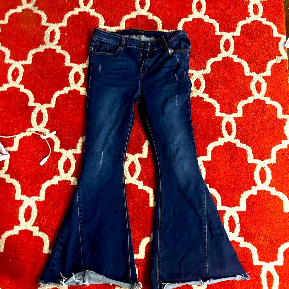 LUCKY & BLESSED women’s SIZE12 bellbottoms (mended for short legs) high waisted